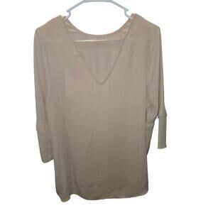 DR2 by Daniel Rainn Women's Cream V-Neck Blouse Bell Sleeves Size S New NWT